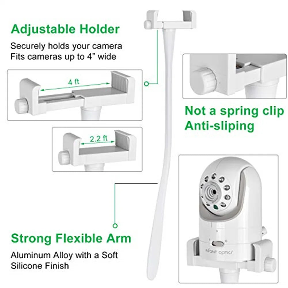 Flexible Baby Monitor Mount – Adjustable Long Arm Holder for Nursery Cribs