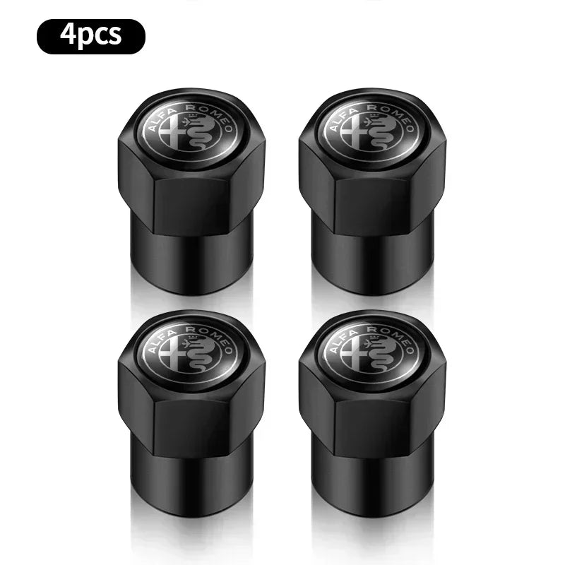 Metal Car Tire Valve Stem Caps – Automotive Accessory for Alfa Romeo Models