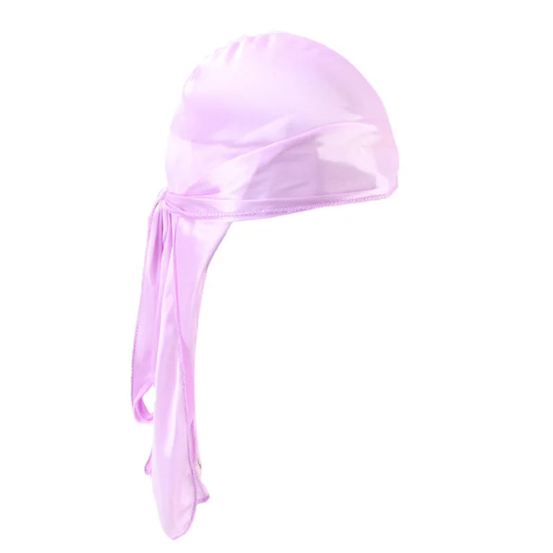 Silky Long Tail Durag – Satin Wave Cap for Men and Women Hair Styling