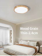 LED Ceiling Light – Wood Grain Golden Finish for Kitchen and Bedroom