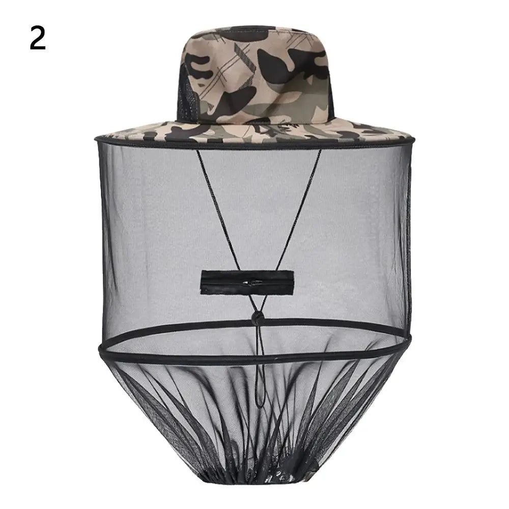Mosquito Head Net Hat – Sun Protection Mesh Veil for Outdoor Fishing Hiking