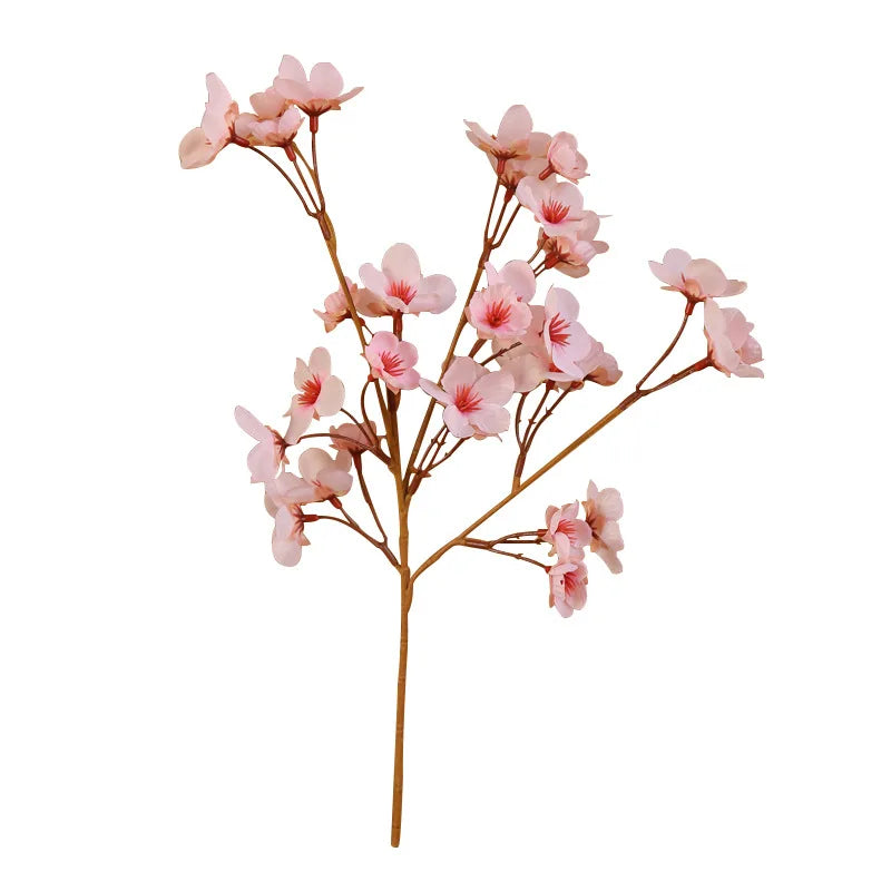 Artificial Silk Cherry Blossom Branch – 41cm Peach Floral for Wedding Decor