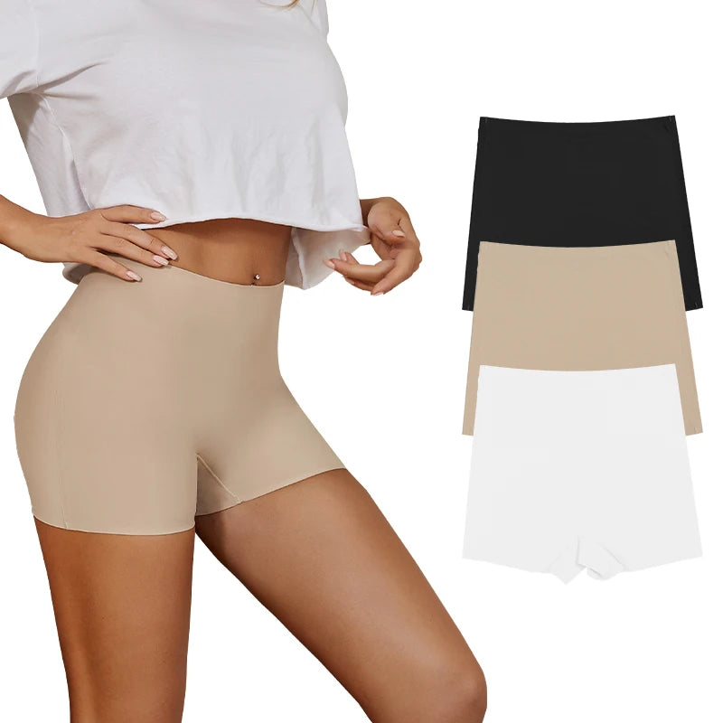 Seamless Ice Silk Biker Shorts – High Waisted Yoga Leggings for Fitness Gym