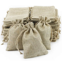 Burlap Drawstring Gift Bags – Jute Linen Sacks for Wedding Party Jewelry