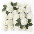 Milk White Artificial Rose Stems – Silk Flowers for Wedding DIY Decoration