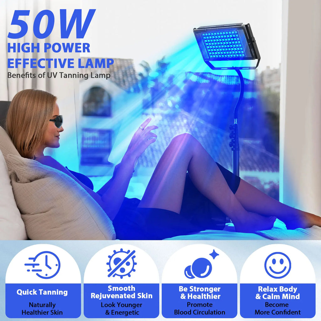 Ultraviolet Tanning Lamp – 50W Blue Light Solarium for Skin Care
