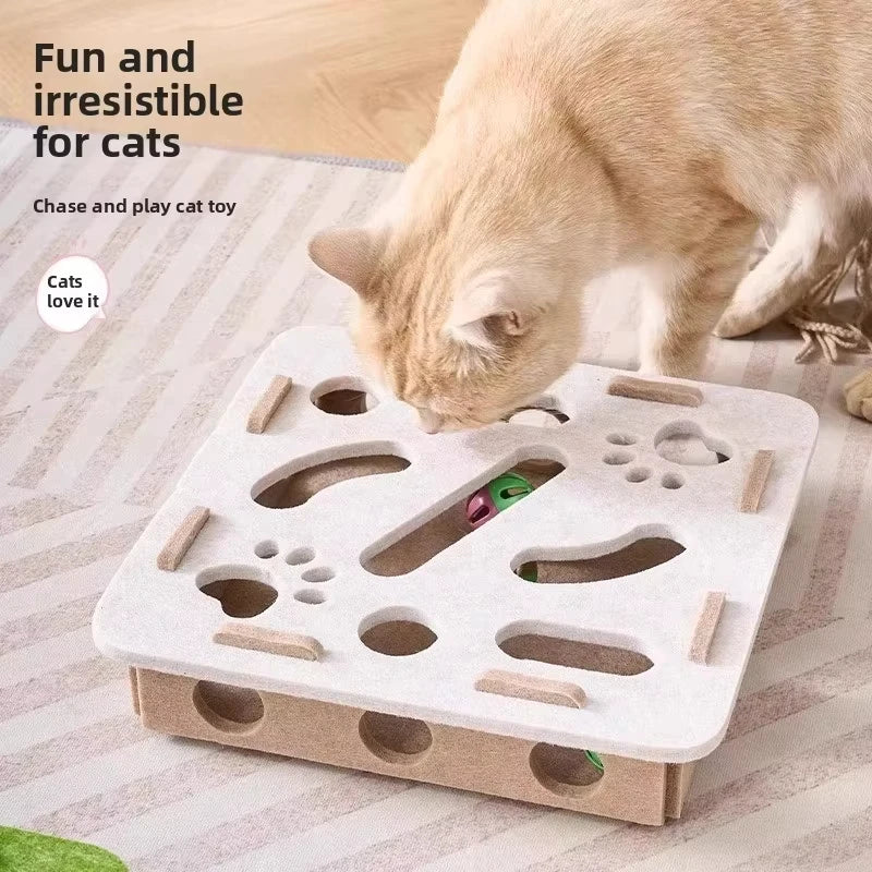 Felt Puzzle Box Toy – Interactive Hunting Exercise for Indoor Cats