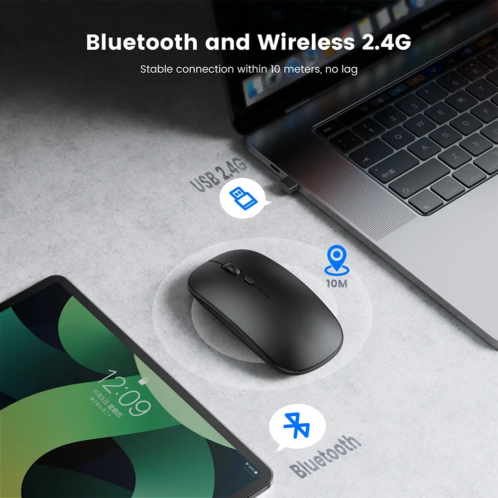 Wireless Gaming Mouse – Dual Mode Ergonomic Rechargeable for PC Laptop Mac