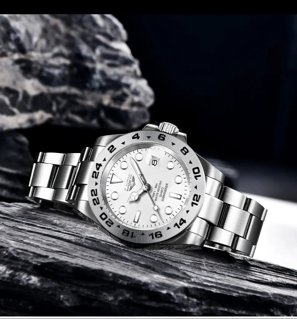 Luxury Steel Quartz Watch – Waterproof Military Sport Accessory for Men
