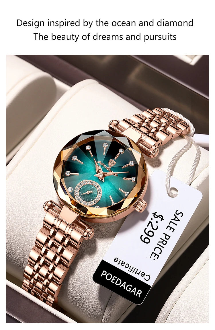 Elegant Stainless Steel Quartz Watch – Luxury Fashion Accessory for Women