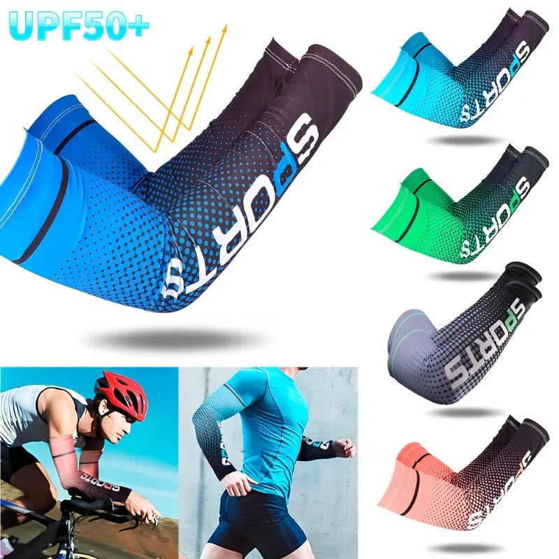 Ice Silk Arm Sleeves – UV Protection for Outdoor Cycling and Sports