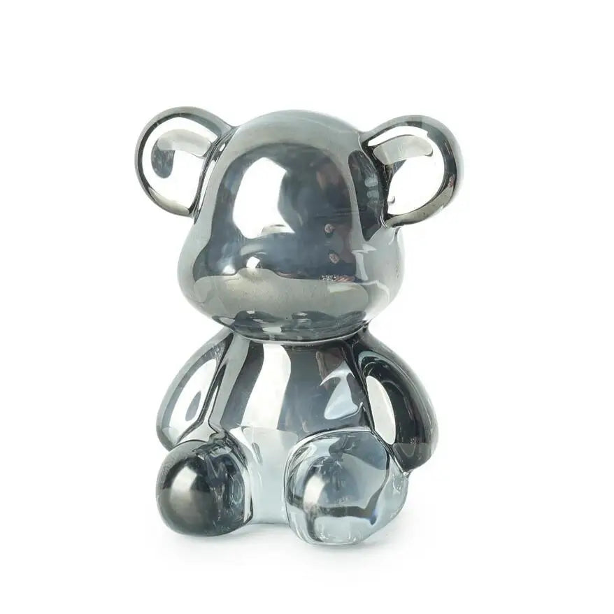 Crystal Bear Figurine – Cute Glass Animal Paperweight for Home Decor Gift