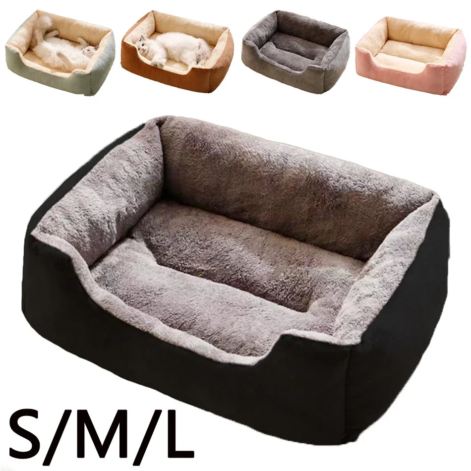 Plush Pet Bed – Soft Cushion Basket for Cats and Small Dogs