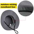 Wide Brim Cooling Sun Hat – Foldable Boonie Cap for Hiking Fishing Safari