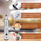 Portable Electric Milk Frother – Handheld USB Whisk for Coffee and Cappuccino