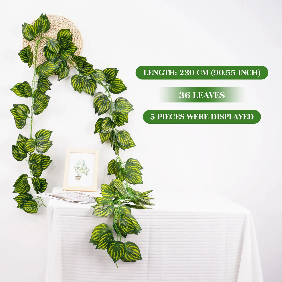 Artificial Ivy Leaf Garland – 2.1M Silk Hanging Vine for Home Garden Decor