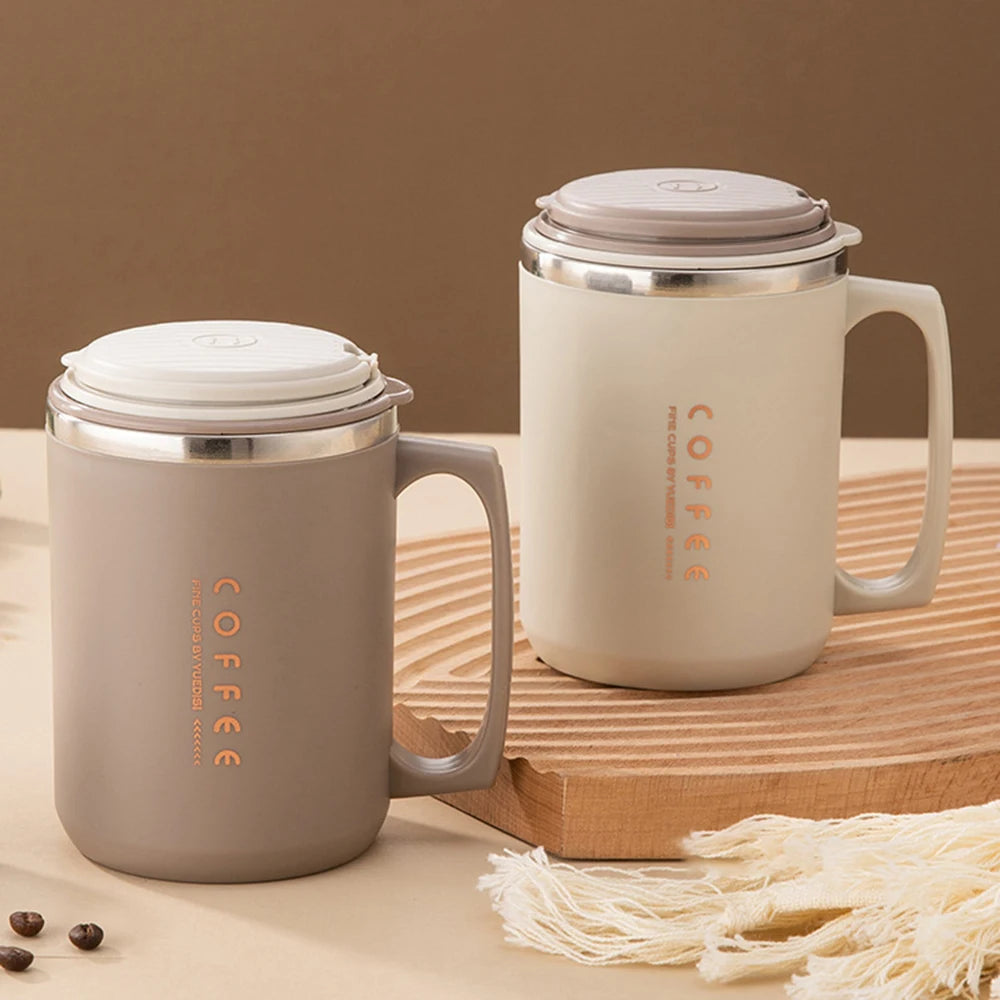 Stainless Steel Coffee Mug – Portable Anti-Scald Cup for Travel and Office