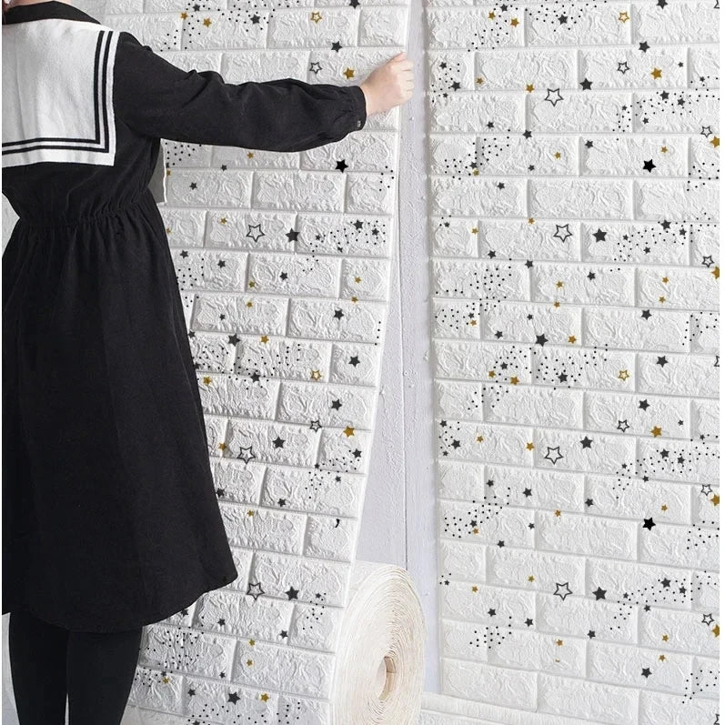 3D Self-Adhesive Brick Wallpaper – Waterproof Peel and Stick for Home Decor