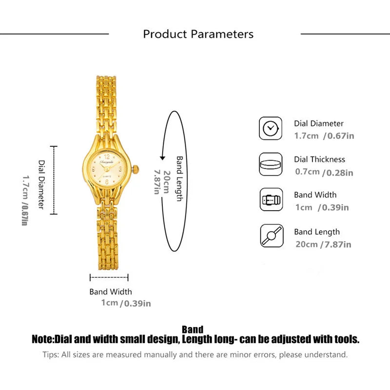 Gold Plated Quartz Bracelet Watch – Elegant Analog Timepiece for Women