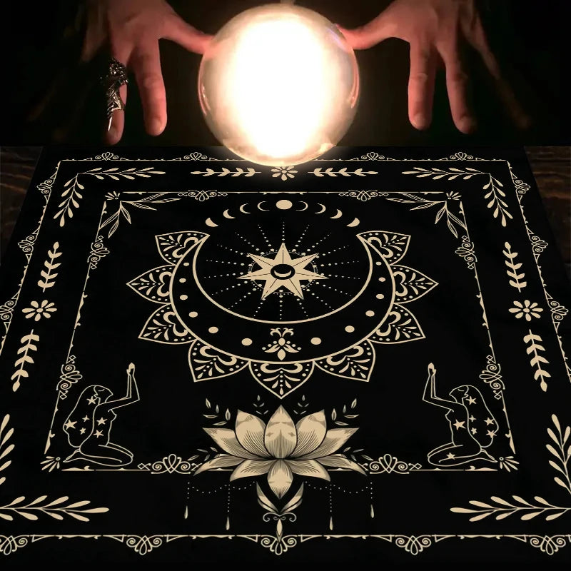 Snake Floral Tarot Tablecloth – Astrology Altar Decor for Divination Rituals