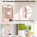 Portable USB Desk Fan – Rechargeable 5-Speed Cooling for Office and Travel