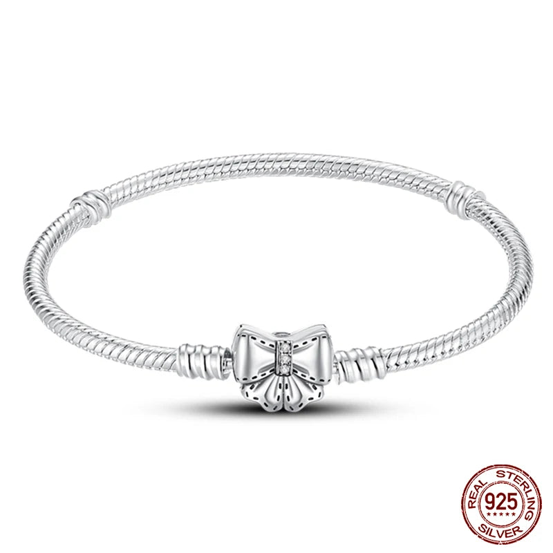 925 Sterling Silver Charm Bracelet – Adjustable Green Zircon for Birthday Gifts