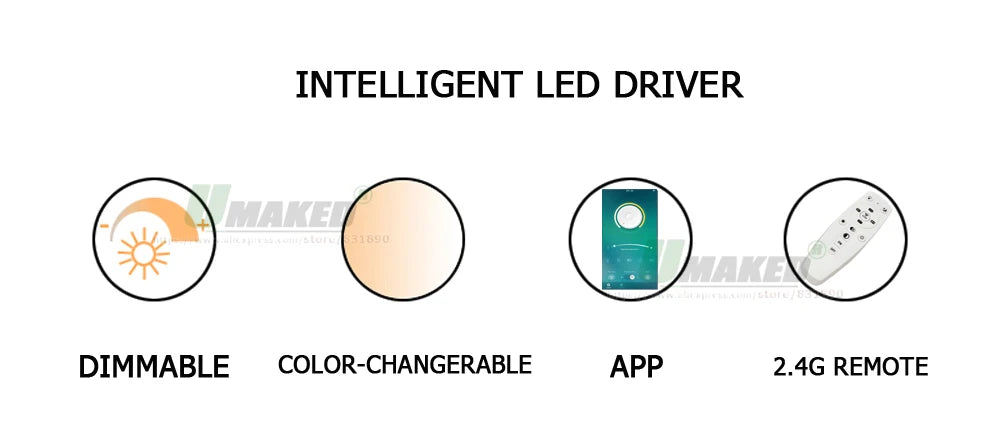 Dimmable LED Chandelier Driver – RF Remote and App Control for Dual Color Lights