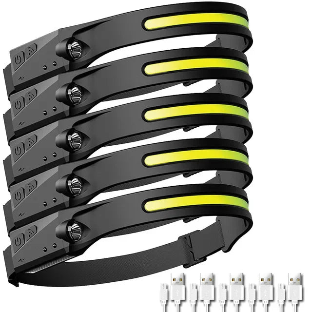 Rechargeable LED Sensor Headlamp – Motion Activated Light for Camping
