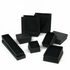 Black Square Jewelry Box – Velvet Display Organizer for Rings and Earrings