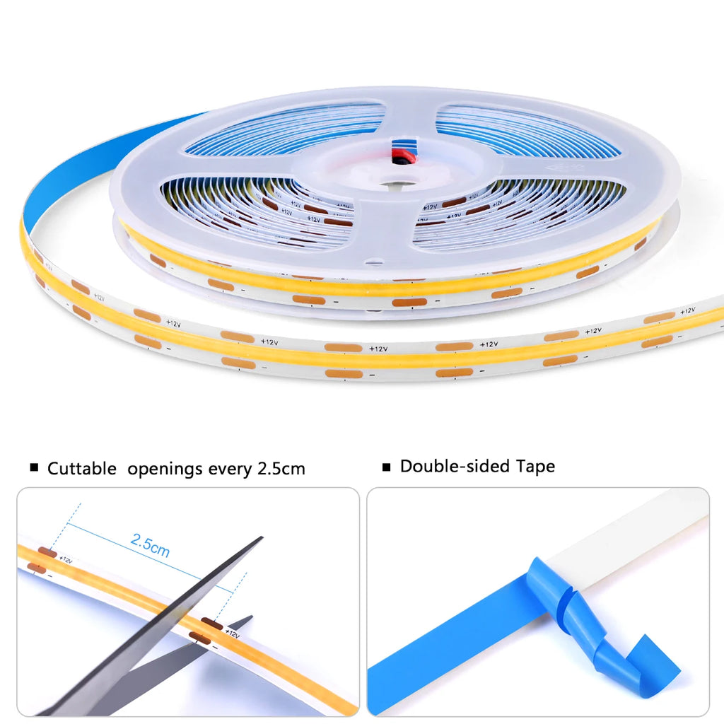 COB LED Strip Lights – Motion Sensor Under Cabinet Lamp for Closet Wardrobe