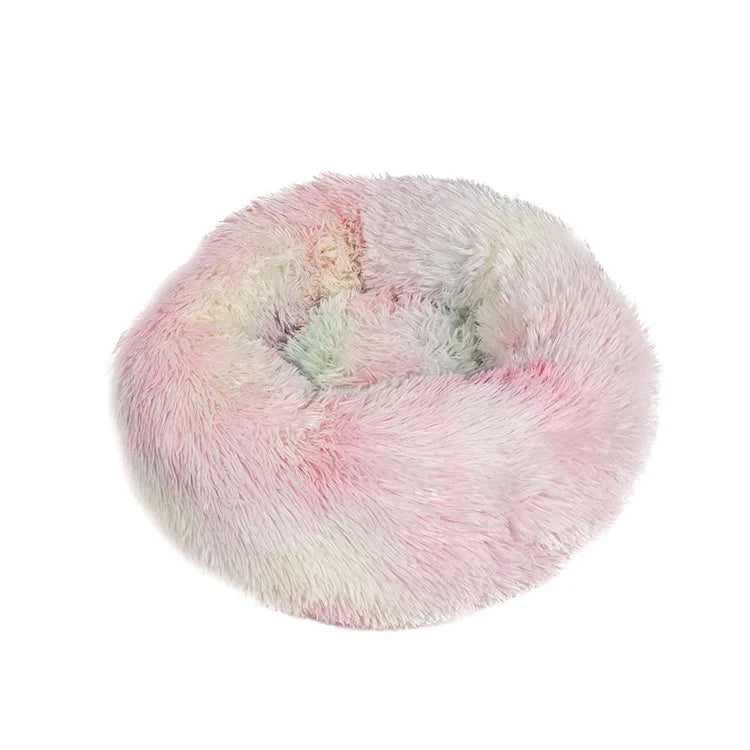 Round Plush Pet Bed – Soft Warm Sleeping Mat for Large Dogs and Cats
