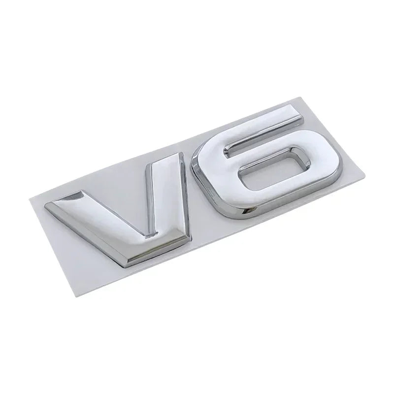 Metal V6 V8 Logo Emblem – Automotive Tailgate Fender Badge for Toyota