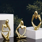 Abstract Figure Sculpture – Minimalist Resin Ornament for Modern Home Decor