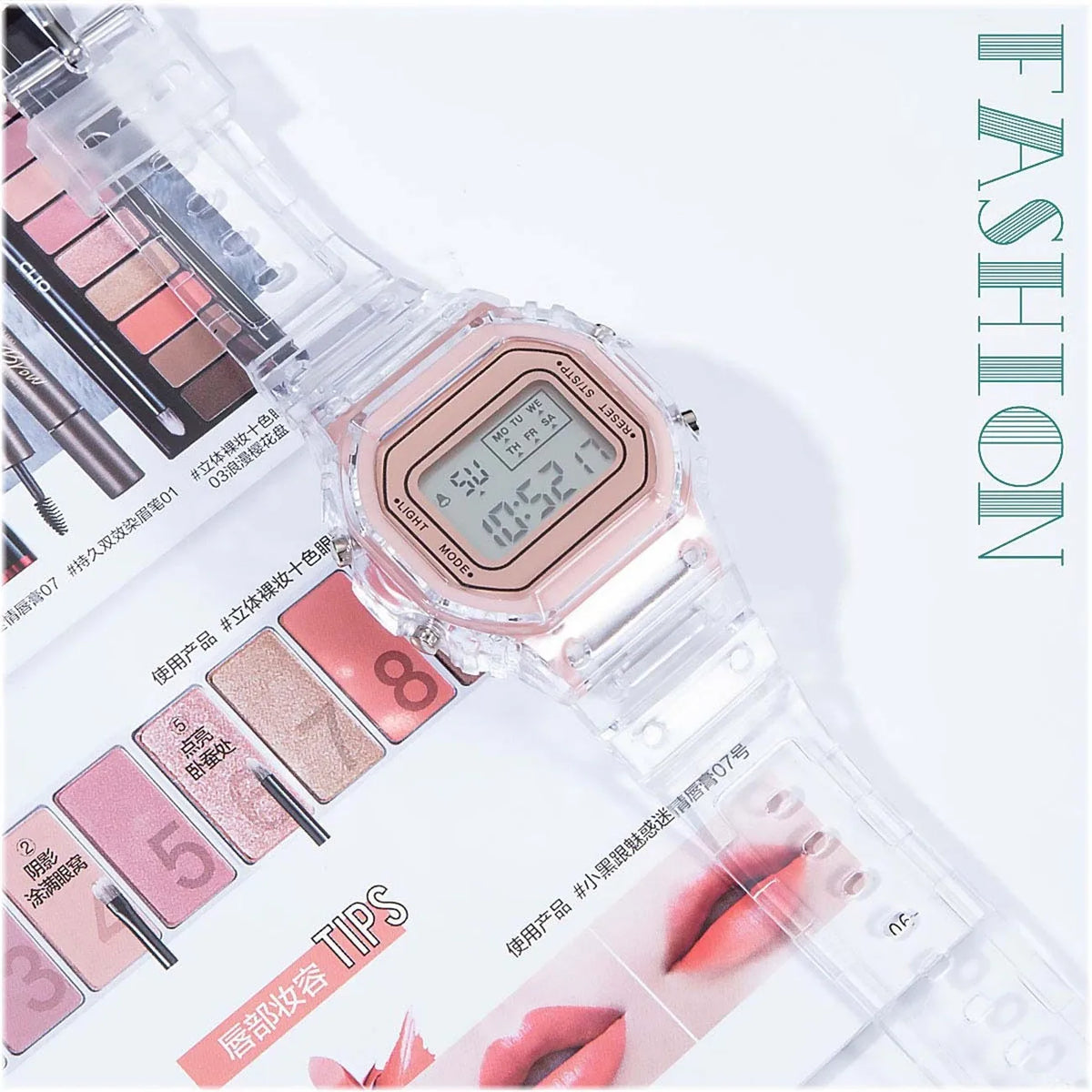 Transparent Digital Sport Wristwatch – Unisex Timepiece for Kids and Adults