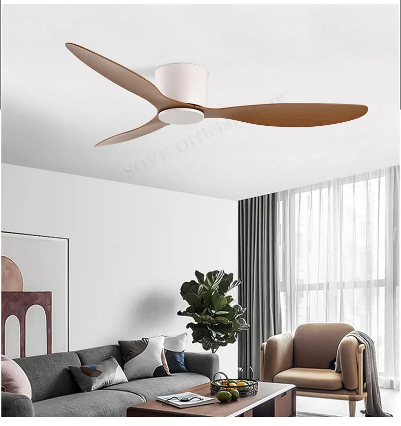 Modern DC Motor Ceiling Fan – Low Profile Minimalist for Home Decor
