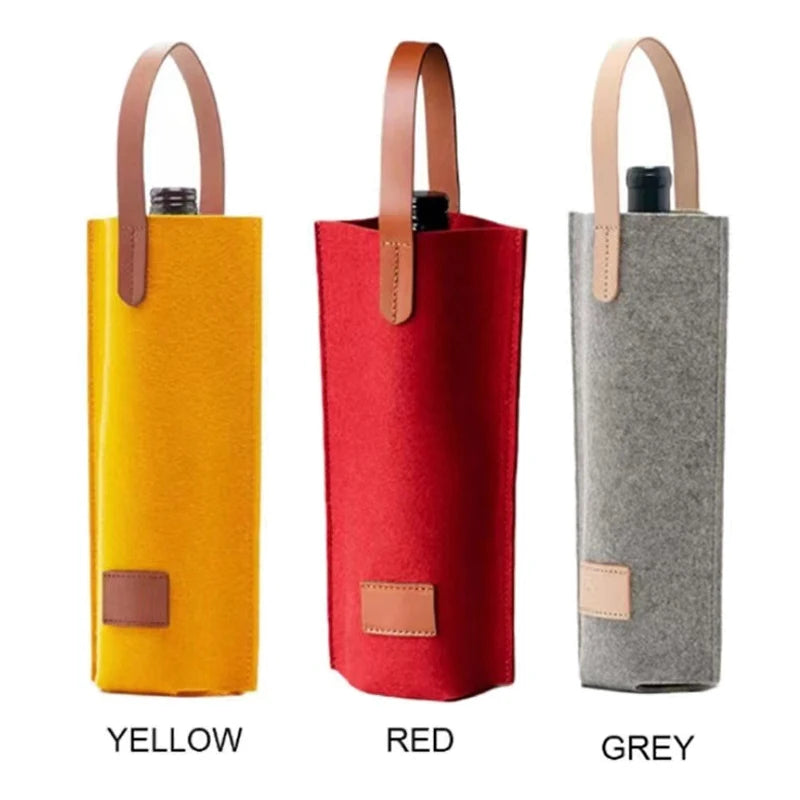 Felt Single Wine Bottle Tote – Padded Insulated Carrier for Gift Giving
