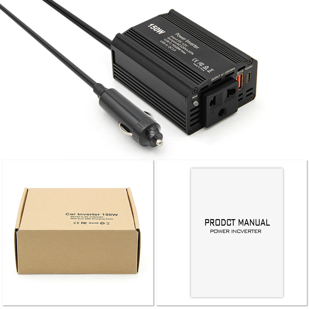 Car Power Inverter – 300W DC to AC Adapter for Road Trips and Travel