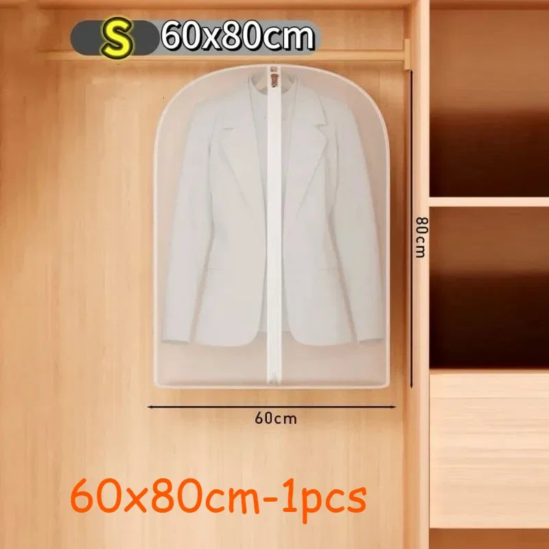 Transparent Zippered Garment Bag – Dustproof Cover for Suit and Dress Storage