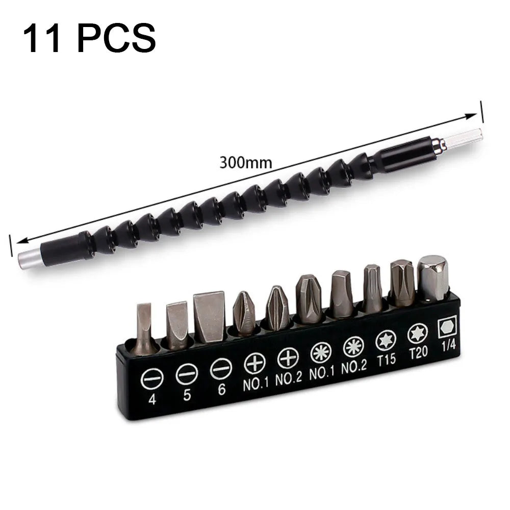 Flexible Drill Bit Extension Set – 105° Right Angle Adapter for Power Tools