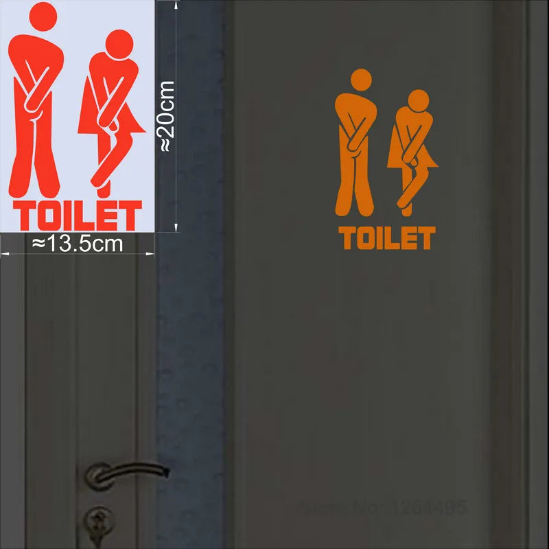 Luminous Toilet Wall Sticker – Glow in the Dark Cartoon Sign for Bathroom Decor