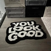 Irregular Letter Floor Mat – Soft Anti-Slip Faux Cashmere Rug for Bedroom