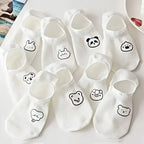 Cute Pattern Boat Socks – Breathable Cotton Low Cut Liners for Women