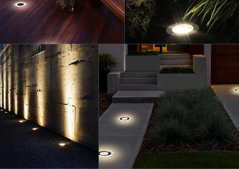 Solar LED Disk Lights – Waterproof Outdoor Landscape Path Lighting for Garden