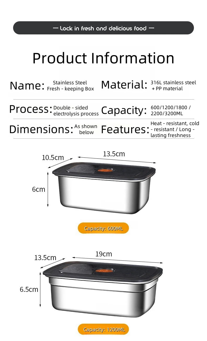 Stainless Steel Bento Box – Leak-Proof Food Container for Camping and Lunch