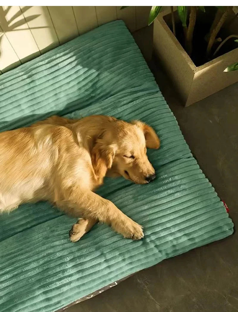 Corduroy Pet Sleeping Mat – Washable Winter Bed for Small to Large Dogs