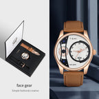 Minimalist Quartz Watch – Luxury Double Strap Set for Business Gift
