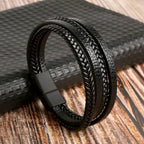 Tiger Eye Leather Bracelet – Multi-Layer Beaded Jewelry for Men
