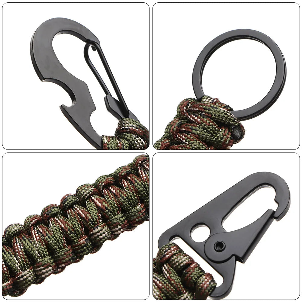 Paracord Survival Keychain – Military Carabiner for Outdoor Camping Gear