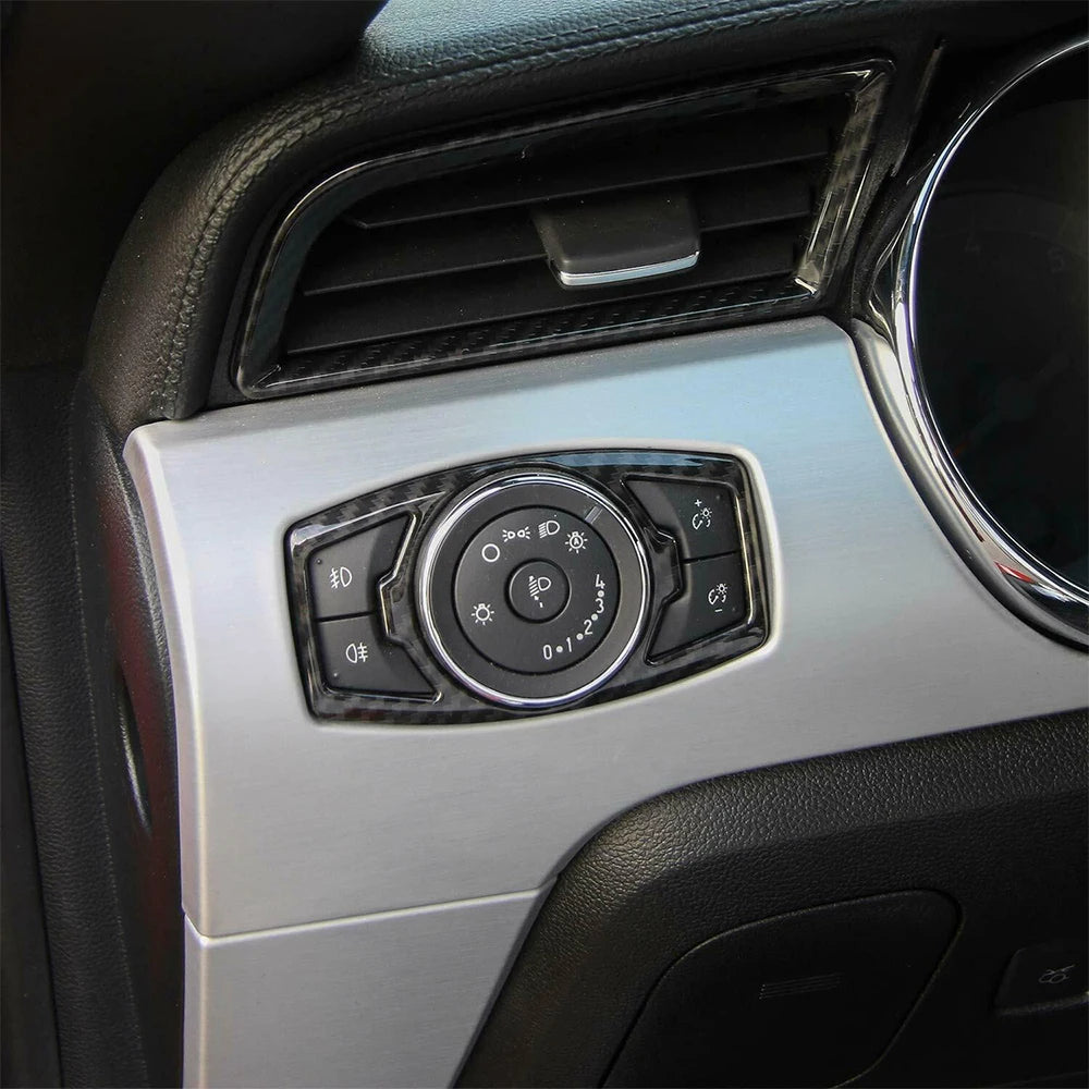 Carbon Fiber Headlight Switch Cover – Interior Trim for Ford Mustang