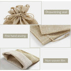 Burlap Drawstring Gift Bags – Jute Linen Sacks for Wedding Party Jewelry